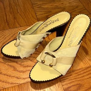 YSL Wooden Clog Sandals